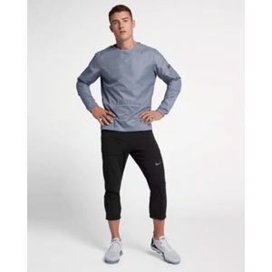 NEW Mens Small NIKE Running Division Crinkle Effect Crew Jacket 928497-445 Slate